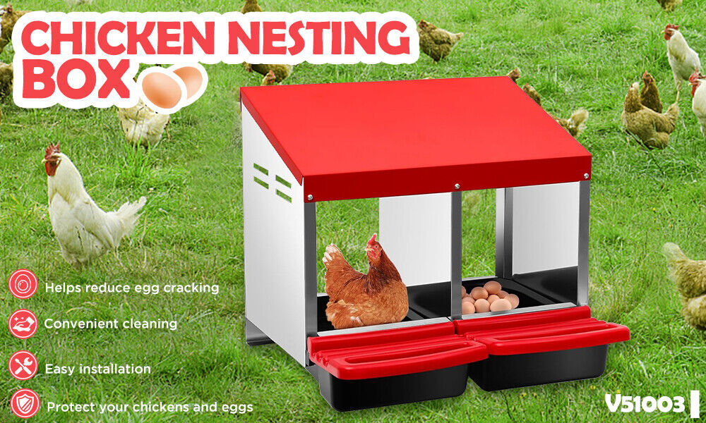 Small Animal Habitats & Cages: VaKa Chicken Hen Coop Hutch 2 Hole Inside Outside Roll Away Lay Egg Nesting Box