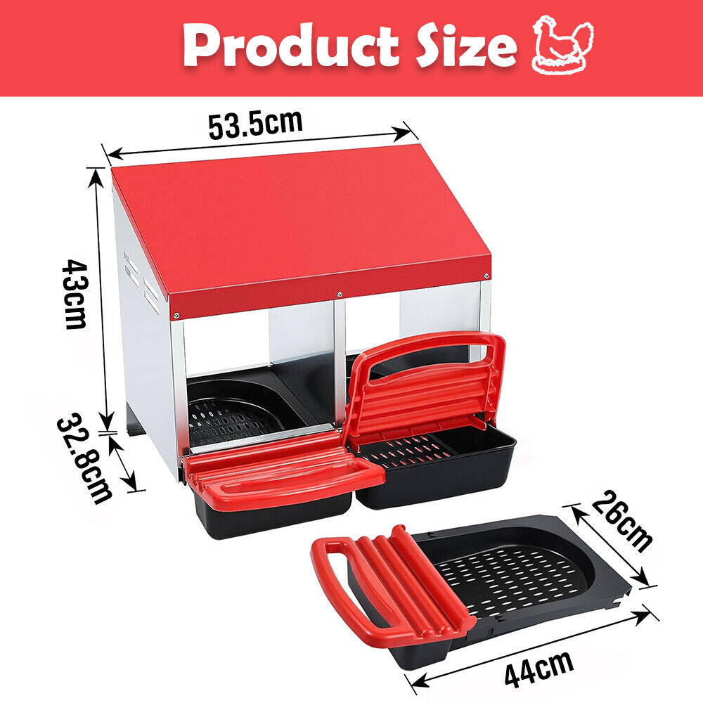 Small Animal Habitats & Cages: VaKa Chicken Hen Coop Hutch 2 Hole Inside Outside Roll Away Lay Egg Nesting Box