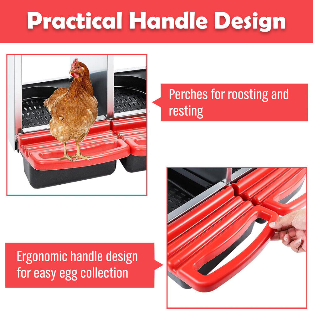 Small Animal Habitats & Cages: VaKa Chicken Hen Coop Hutch 2 Hole Inside Outside Roll Away Lay Egg Nesting Box