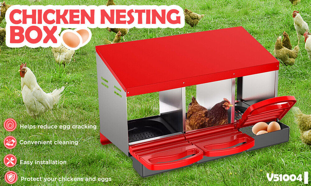 Small Animal Habitats & Cages: VaKa Chicken Hen Coop Hutch 3 Hole Inside Outside Roll Away Lay Egg Nesting Box