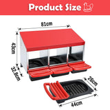 Small Animal Habitats & Cages: VaKa Chicken Hen Coop Hutch 3 Hole Inside Outside Roll Away Lay Egg Nesting Box
