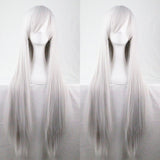 Costumes & Accessories: New 80cm Straight Sleek Long Full Hair Wigs w Side Bangs Cosplay Costume Womens, Silver