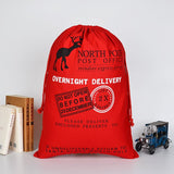 Christmas Decorations: 50x70cm Canvas Hessian Christmas Santa Sack Xmas Stocking Reindeer Kids Gift Bag, Red - Reindeer Express Delivery