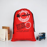 Blankets & Throws: 50x70cm Canvas Hessian Christmas Santa Sack Xmas Stocking Reindeer Kids Gift Bag, Red - Express Delivery