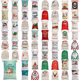 Blankets & Throws: 50x70cm Canvas Hessian Christmas Santa Sack Xmas Stocking Reindeer Kids Gift Bag, Red - Express Delivery