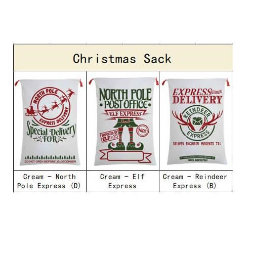 Blankets & Throws: 50x70cm Canvas Hessian Christmas Santa Sack Xmas Stocking Reindeer Kids Gift Bag, Red - Express Delivery