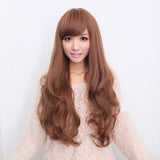 Costumes & Accessories: Long Wavy Curly Full Hair Wigs w Side Bangs Cosplay Costume Fancy Anime Womens, Black