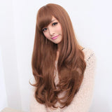 Costumes & Accessories: Long Wavy Curly Full Hair Wigs w Side Bangs Cosplay Costume Fancy Anime Womens, Flaxen