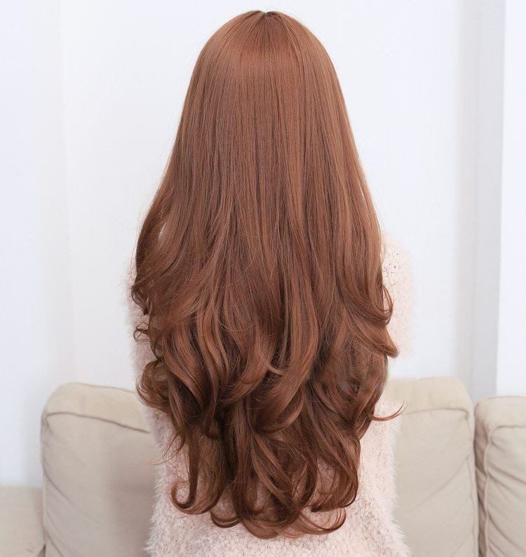 Costumes & Accessories: Long Wavy Curly Full Hair Wigs w Side Bangs Cosplay Costume Fancy Anime Womens, Flaxen