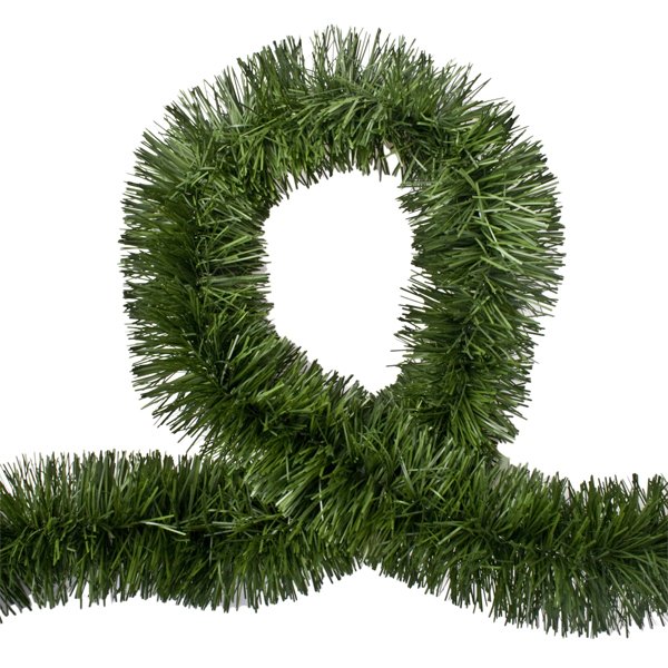 Christmas Wreaths & Garlands: 5x 2.5m Christmas Tinsel Xmas Garland Sparkly Snowflake Party Natural Home Décor, Pine Green