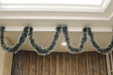 Christmas Wreaths & Garlands: 5x 2.5m Christmas Tinsel Xmas Garland Sparkly Snowflake Party Natural Home Décor, Snow Tips in Dark Green