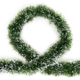 Christmas Wreaths & Garlands: 5x 2.5m Christmas Tinsel Xmas Garland Sparkly Snowflake Party Natural Home Décor, Snow Tips in Green