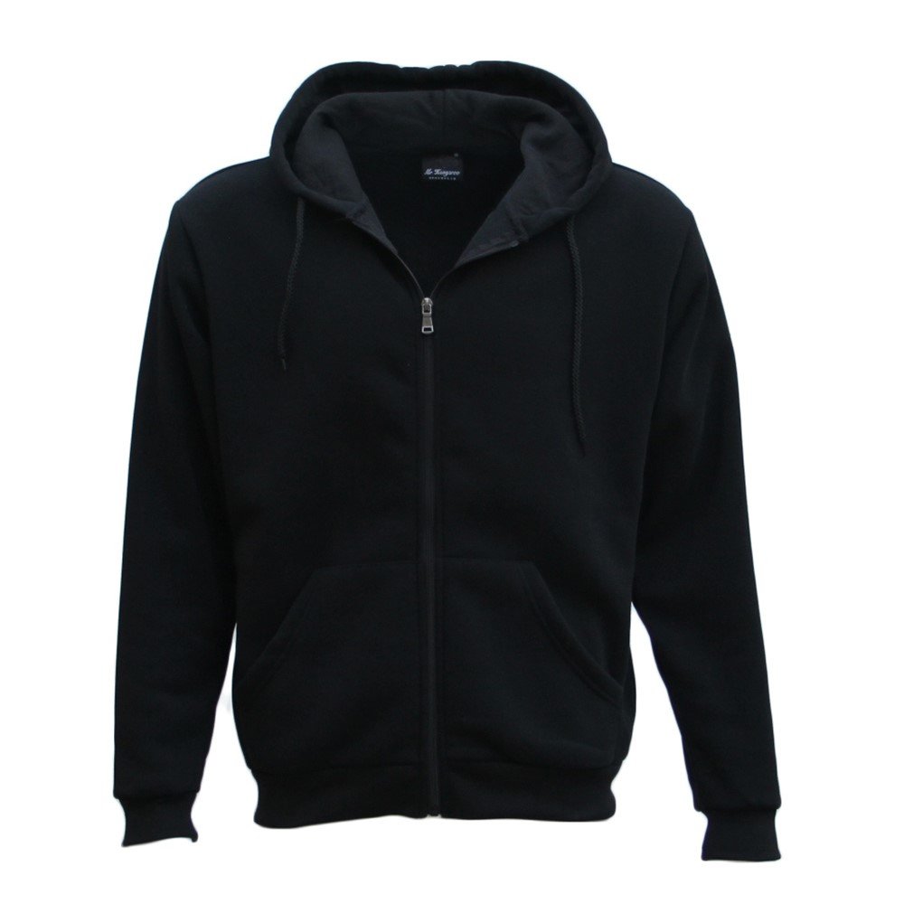 Women's Jackets & Coats: Adult Unisex Zip Plain Fleece Hoodie Hooded Jacket Mens Sweatshirt Jumper XS-8XL, Black, XL
