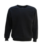 Men's Knitwear & Sweaters: New Adult Unisex Plain Pullover Fleece Jumper Mens Long Sleeve Crew Neck Sweater, Black, S