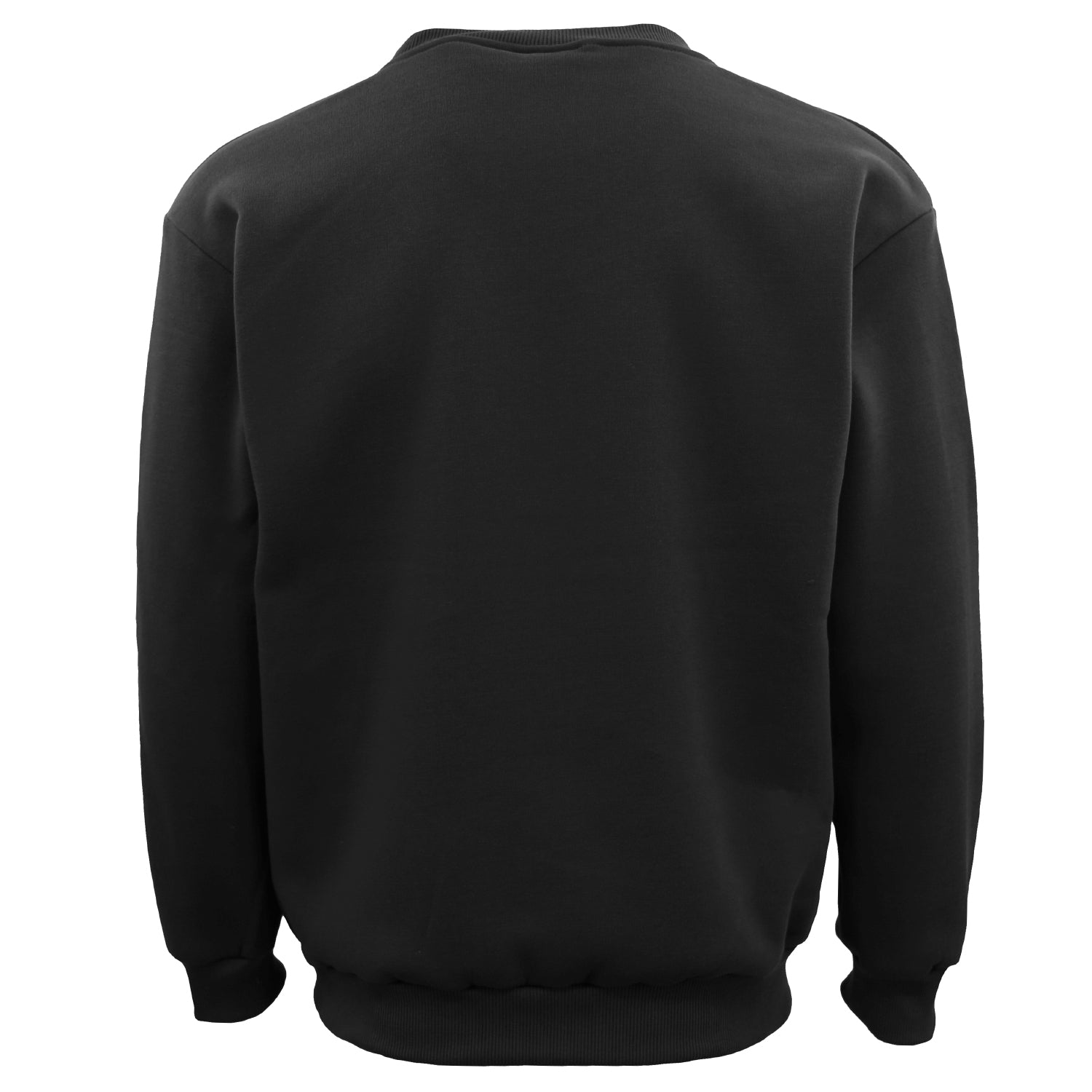 Men's Knitwear & Sweaters: New Adult Unisex Plain Pullover Fleece Jumper Mens Long Sleeve Crew Neck Sweater, Black, S