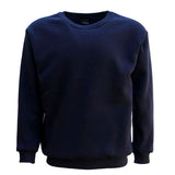 Men's Shirts: New Adult Unisex Plain Pullover Fleece Jumper Mens Long Sleeve Crew Neck Sweater, Navy, L