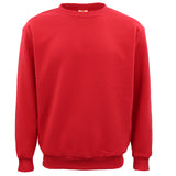 Men's Shirts: New Adult Unisex Plain Pullover Fleece Jumper Mens Long Sleeve Crew Neck Sweater, Navy, L