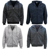 Men's Coats & Jackets: Men's Thick Zip Up Hooded Hoodie w Winter Sherpa Fur Jumper Coat Jacket Sweater, Black, XL