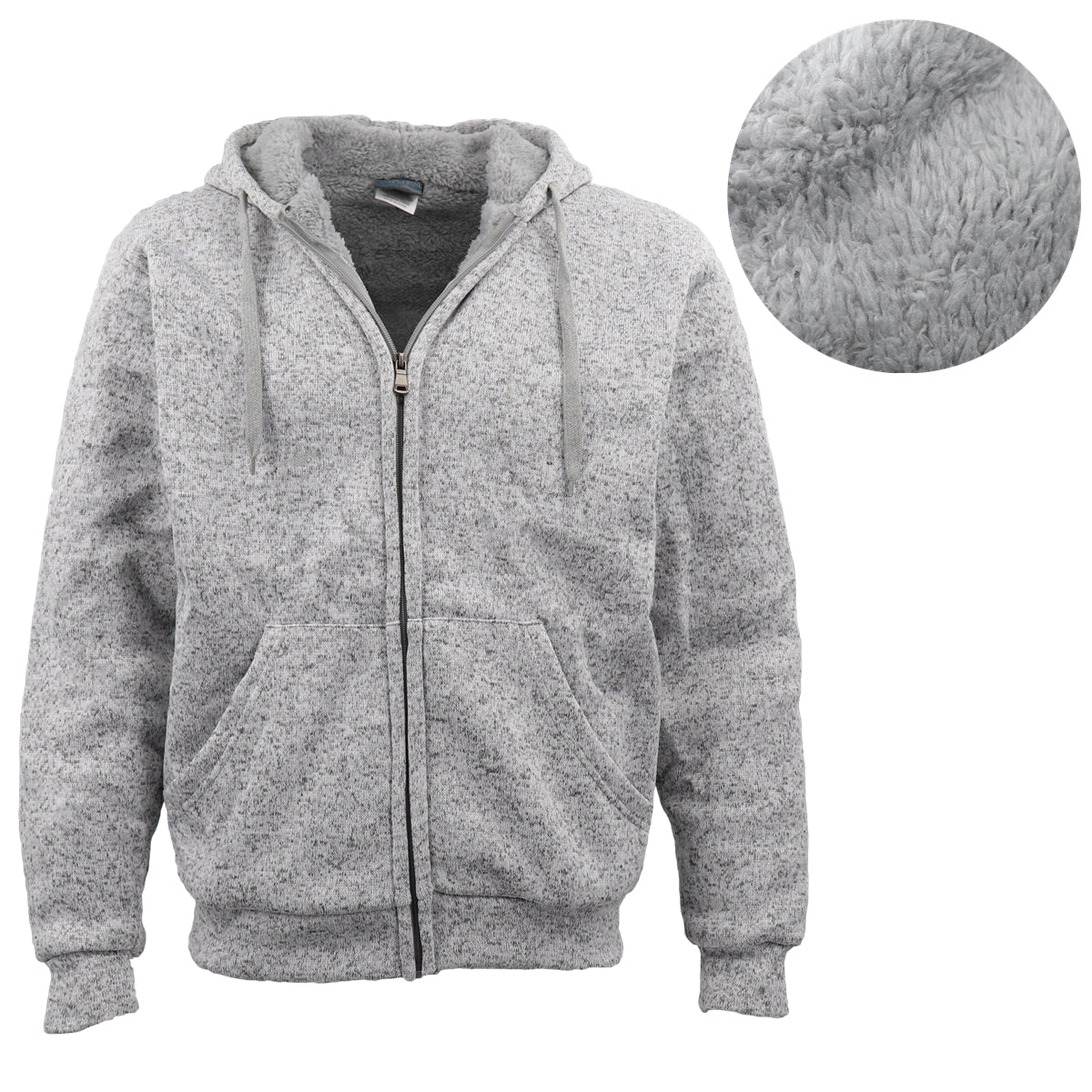 Men's Coats & Jackets: Men's Thick Zip Up Hooded Hoodie w Winter Sherpa Fur Jumper Coat Jacket Sweater, Black, XL