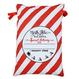 Christmas Decorations: 50x70cm Canvas Hessian Christmas Santa Sack Xmas Stocking Reindeer Kids Gift Bag, North Pole Mail Service (Red)