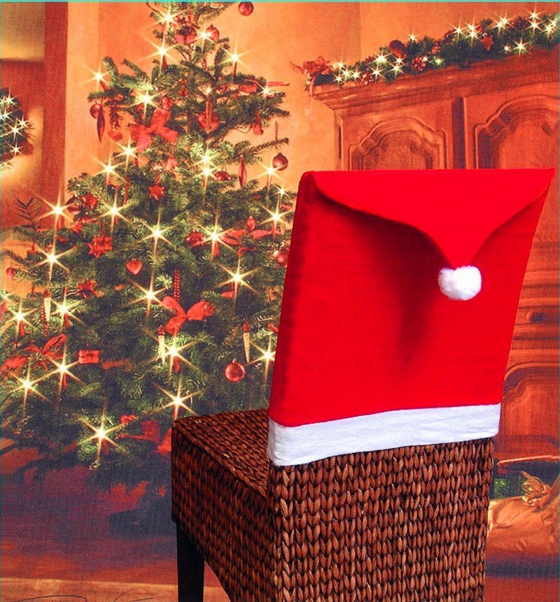 Christmas Decorations: Christmas Chair Covers Tablecloth Runner Decoration Xmas Dinner Party Santa Gift, 10x Chair Covers