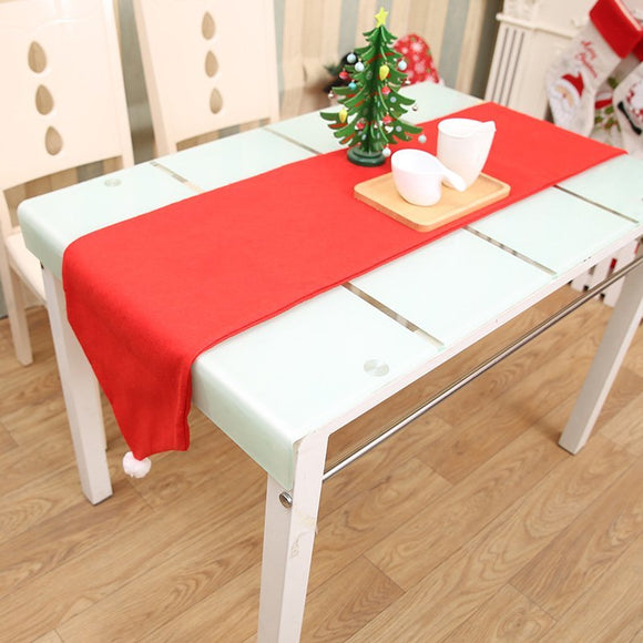 6-10x Christmas Santa Hat Chair Covers Table Cloth Dinner Home DǸcor Ornaments, Table Runner (34x176 cm)