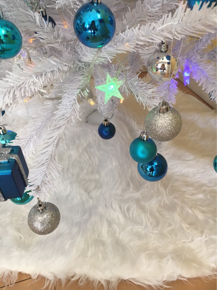 Blankets & Throws: 60/78/90/122cm Christmas Snow Plush Tree Skirt Xmas Base Floor Mat Cover Decor, 150cm (59")