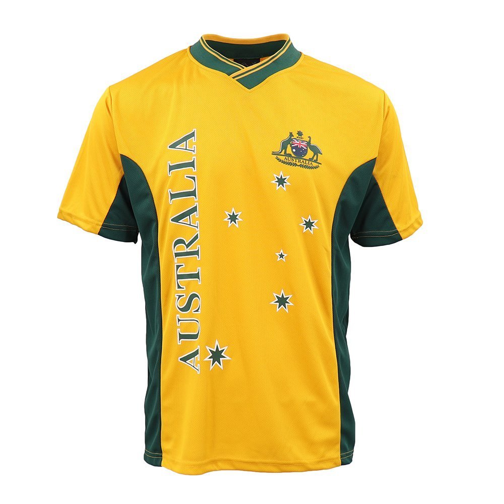 Table Tennis: Adults Kids Men's Sports Soccer Rugby Jersy T Shirt Australia Day Polo Souvenir, Gold, 14 (Kids)