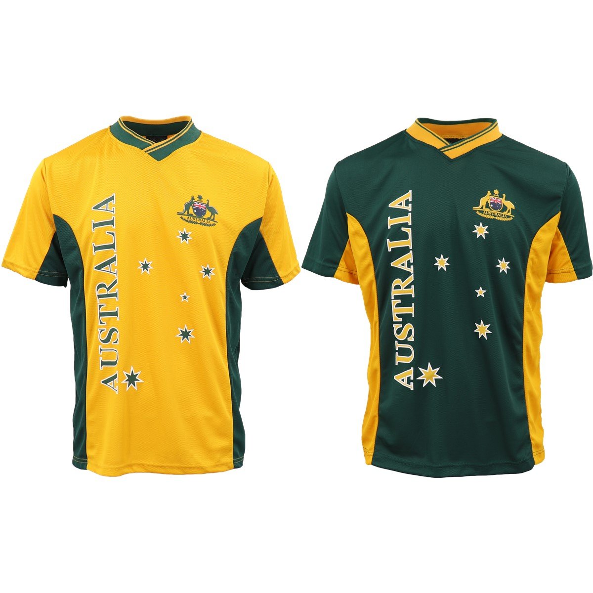Boy's Shirts & T-shirts: Adults Kids Men's Sports Soccer Rugby Jersy T Shirt Australia Day Polo Souvenir, Green, 2XL