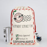 Christmas Decorations: 50x70cm Canvas Hessian Christmas Santa Sack Xmas Stocking Reindeer Kids Gift Bag, Cream - Overnight Service