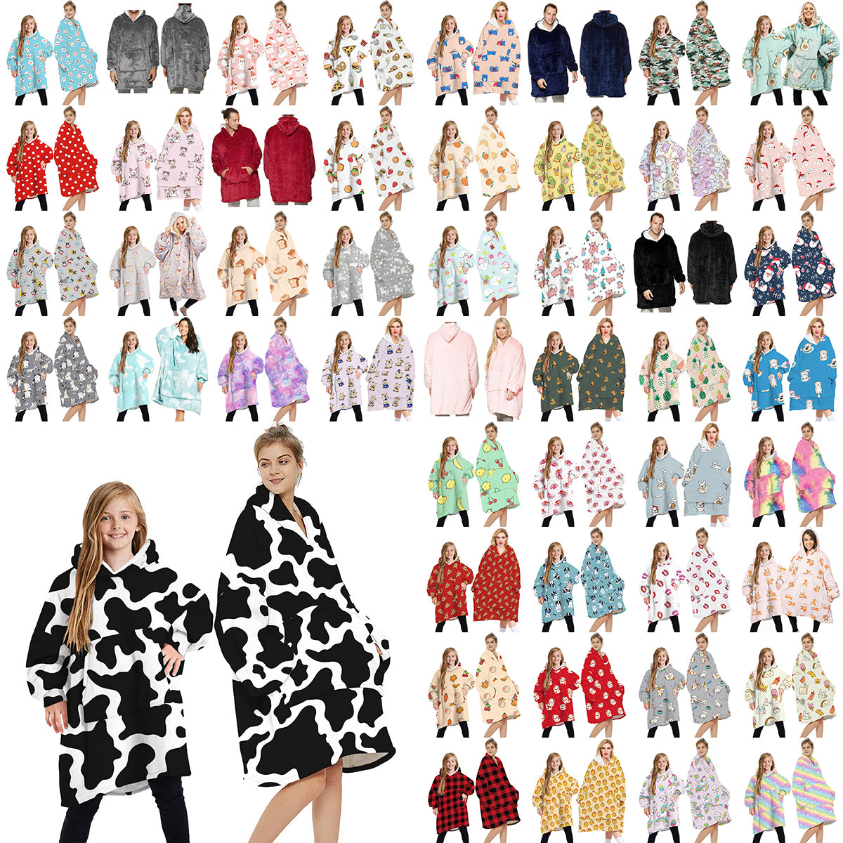 Blankets & Throws: Oversized Soft Pullover Plain Hoodie Warm Fleece Blanket Plush Winter Sweatshirt, Aqua, Adult