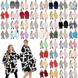 Blankets & Throws: Oversized Soft Pullover Plain Hoodie Warm Fleece Blanket Plush Winter Sweatshirt, Aqua, Adult