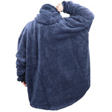 Blankets & Throws: Oversized Soft Pullover Plain Hoodie Warm Fleece Blanket Plush Winter Sweatshirt, Aqua, Adult