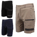 Men's Shorts: Mens Cargo Cotton Drill Work Shorts UPF 50+ 13 Pockets Tradies Workwear Trousers, Navy, 34