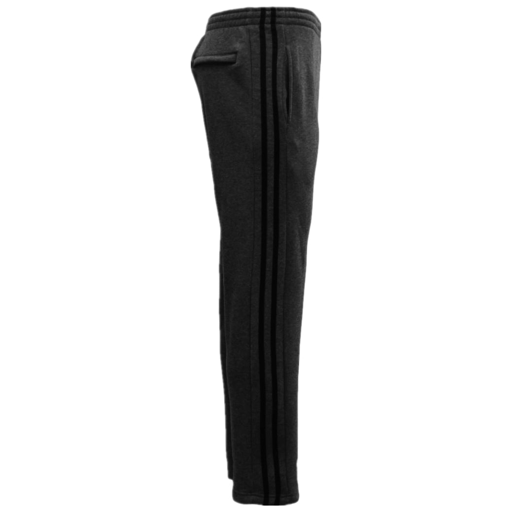 Men's Sweats & Trackpants: Men's Fleece Casual Sports Track Pants w Zip Pocket Striped Sweat Trousers S-6XL, Charcoal w Black Stripes, 2XL