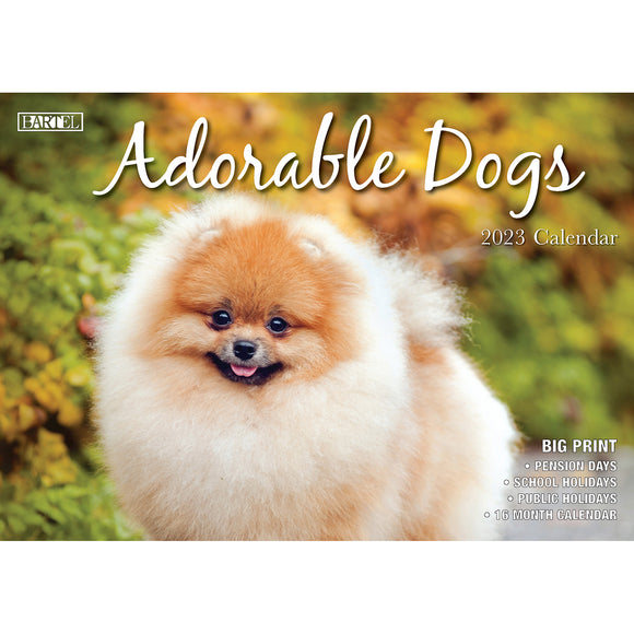 Adorable Dogs ƒ?? 2023 Rectangle Wall Calendar 16 Months Planner New Year Gift
