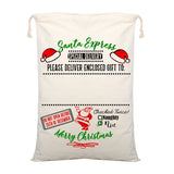 Christmas Decorations: Large Christmas XMAS Hessian Santa Sack Stocking Bag Reindeer Children Gifts Bag, Cream - Delivery Enclosed Gift