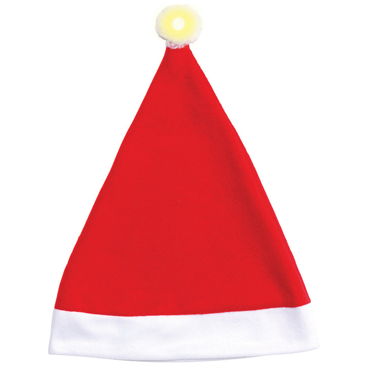 Outdoor Decorations & Lights: Christmas Unisex Adults Kids Novelty Hat Xmas Party Cap Santa Costume Dress Up, Santa Hat w LED Light