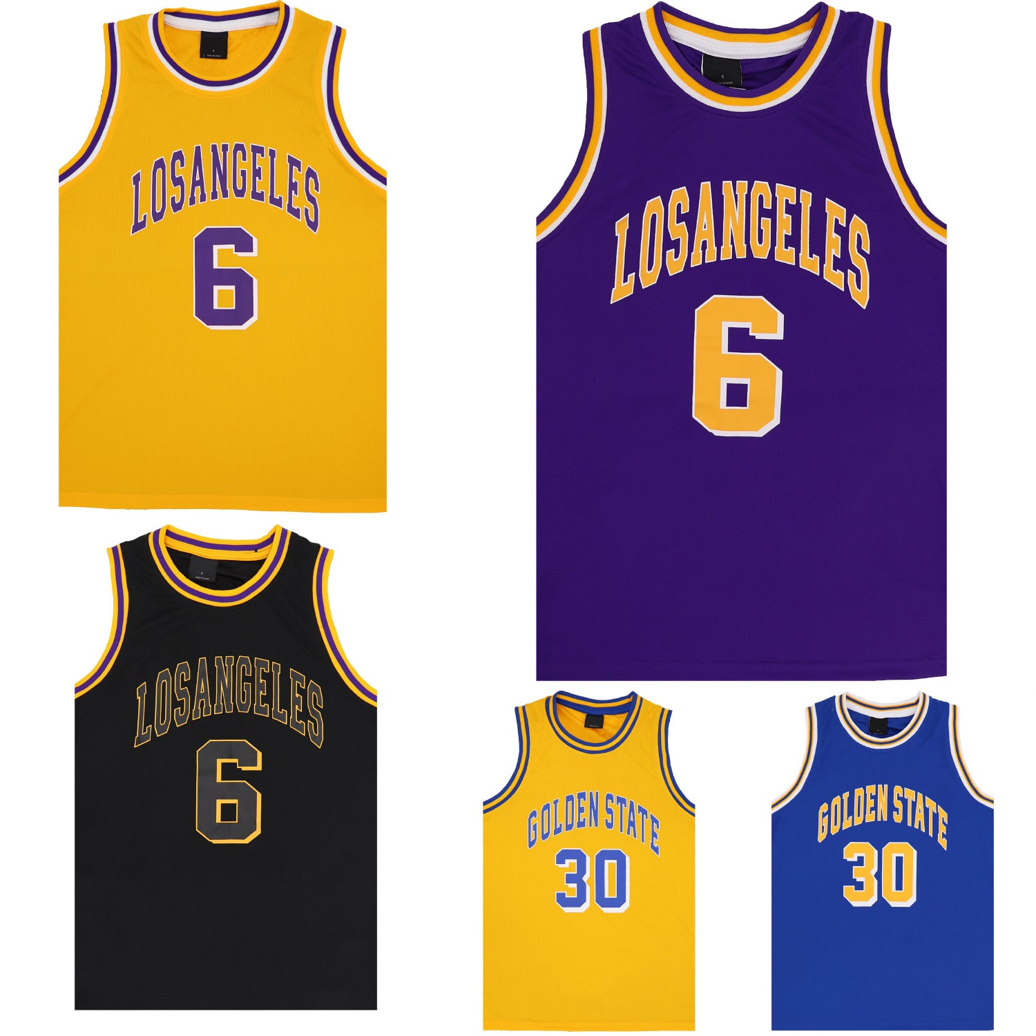 Basketball & Basketball Accessories: Kid's Basketball Jersey Tank Boys Sports T Shirt Tee Singlet Tops Los Angeles, Yellow - Los Angeles 6, 4