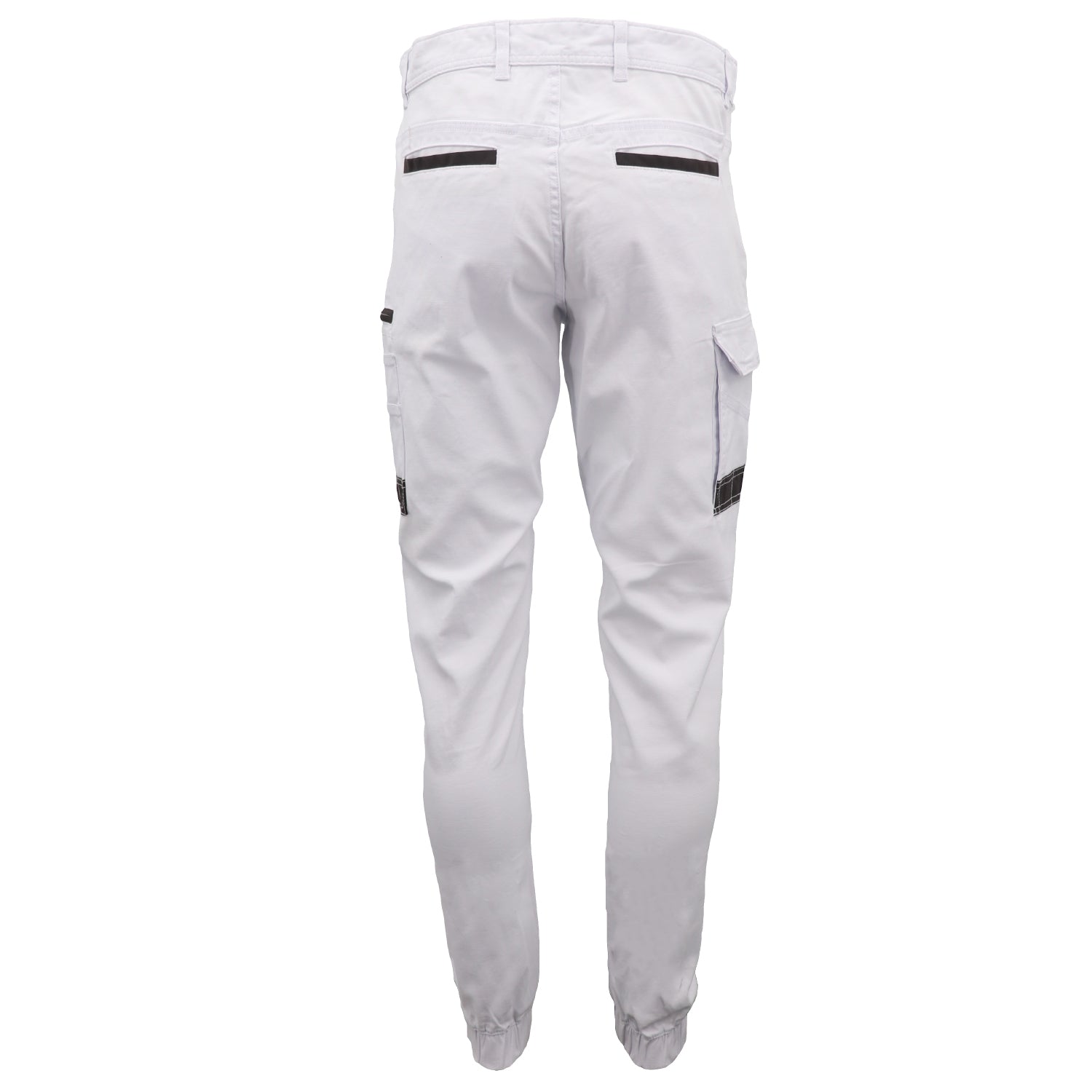 Men's Pants & Chinos: Men's Cargo Cotton Drill Work Pants UPF 50+ 13 Pockets Tradies Workwear Trousers, White, 32