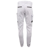 Men's Pants & Chinos: Men's Cargo Cotton Drill Work Pants UPF 50+ 13 Pockets Tradies Workwear Trousers, White, 32