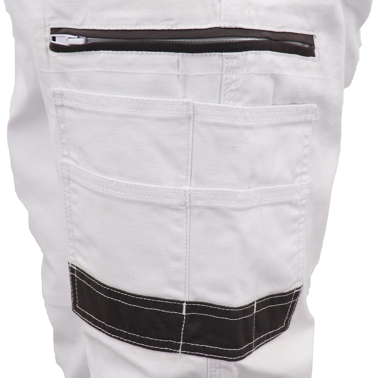 Men's Pants & Chinos: Men's Cargo Cotton Drill Work Pants UPF 50+ 13 Pockets Tradies Workwear Trousers, White, 32