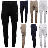 Men's Pants & Chinos: Men's Cargo Cotton Drill Work Pants UPF 50+ 13 Pockets Tradies Workwear Trousers, White, 32