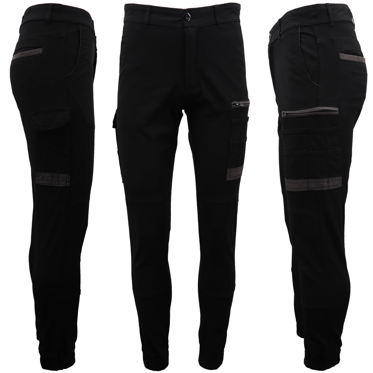 Men's Pants & Chinos: Men's Cargo Cotton Drill Work Pants UPF 50+ 13 Pockets Tradies Workwear Trousers, White, 32
