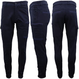 Men's Pants & Chinos: Men's Cargo Cotton Drill Work Pants UPF 50+ 13 Pockets Tradies Workwear Trousers, White, 32