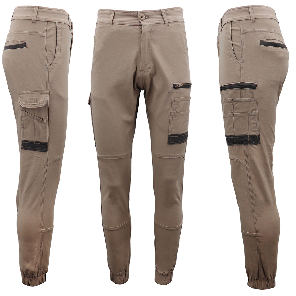 Men's Pants & Chinos: Men's Cargo Cotton Drill Work Pants UPF 50+ 13 Pockets Tradies Workwear Trousers, White, 32