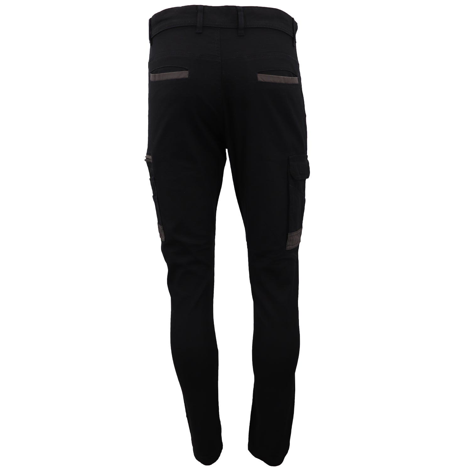 Men's Pants & Chinos: Men's Cotton Drill Cargo Work Pants UPF 50+ 13 Pockets Tradies Workwear Trousers, Black, 30