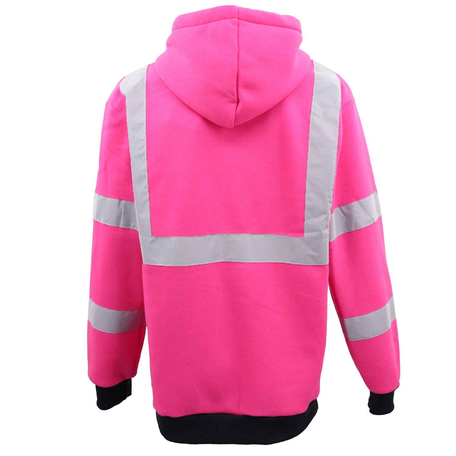 Men's Sweats & Trackpants: HI VIS Hooded Safety Jumper Hoodie Sweatshirt Tradie Workwear Fleece Jacket Coat, Fluro Orange, XL