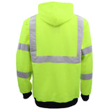 Men's Sweats & Trackpants: HI VIS Hooded Safety Jumper Hoodie Sweatshirt Tradie Workwear Fleece Jacket Coat, Fluro Orange, 2XL