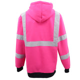 Men's Sweats & Trackpants: HI VIS Hooded Safety Jumper Hoodie Sweatshirt Tradie Workwear Fleece Jacket Coat, Fluro Orange, 2XL